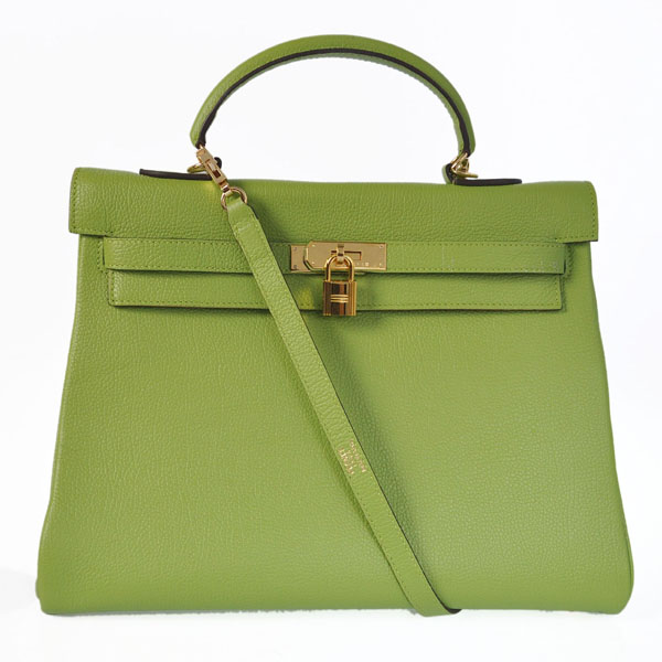 K35TLGG Kelly di Hermes 35CM pelle togo in verde chiaro con oro